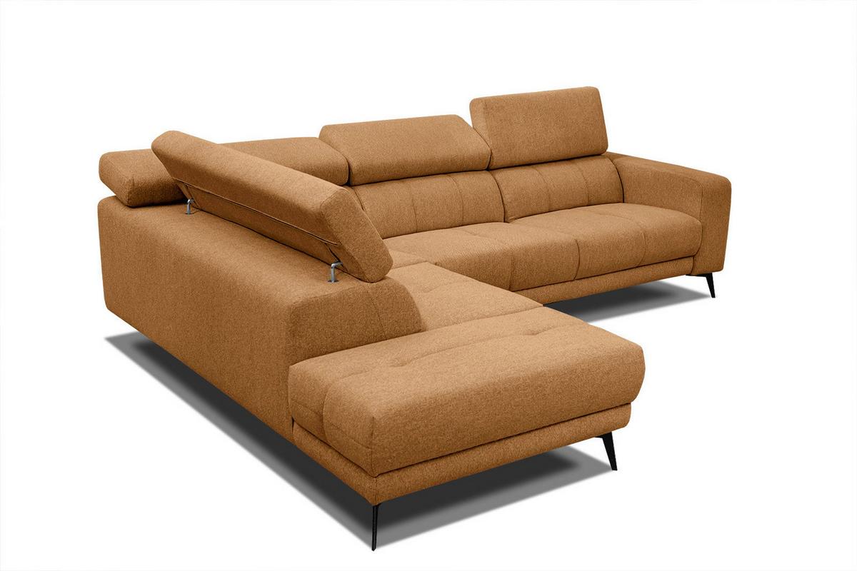 ECKSOFA MORELLO 5-Sitzer, orange - Schwarz/Orange, Holzwerkstoff/Textil (158/269cm) - Wozimo