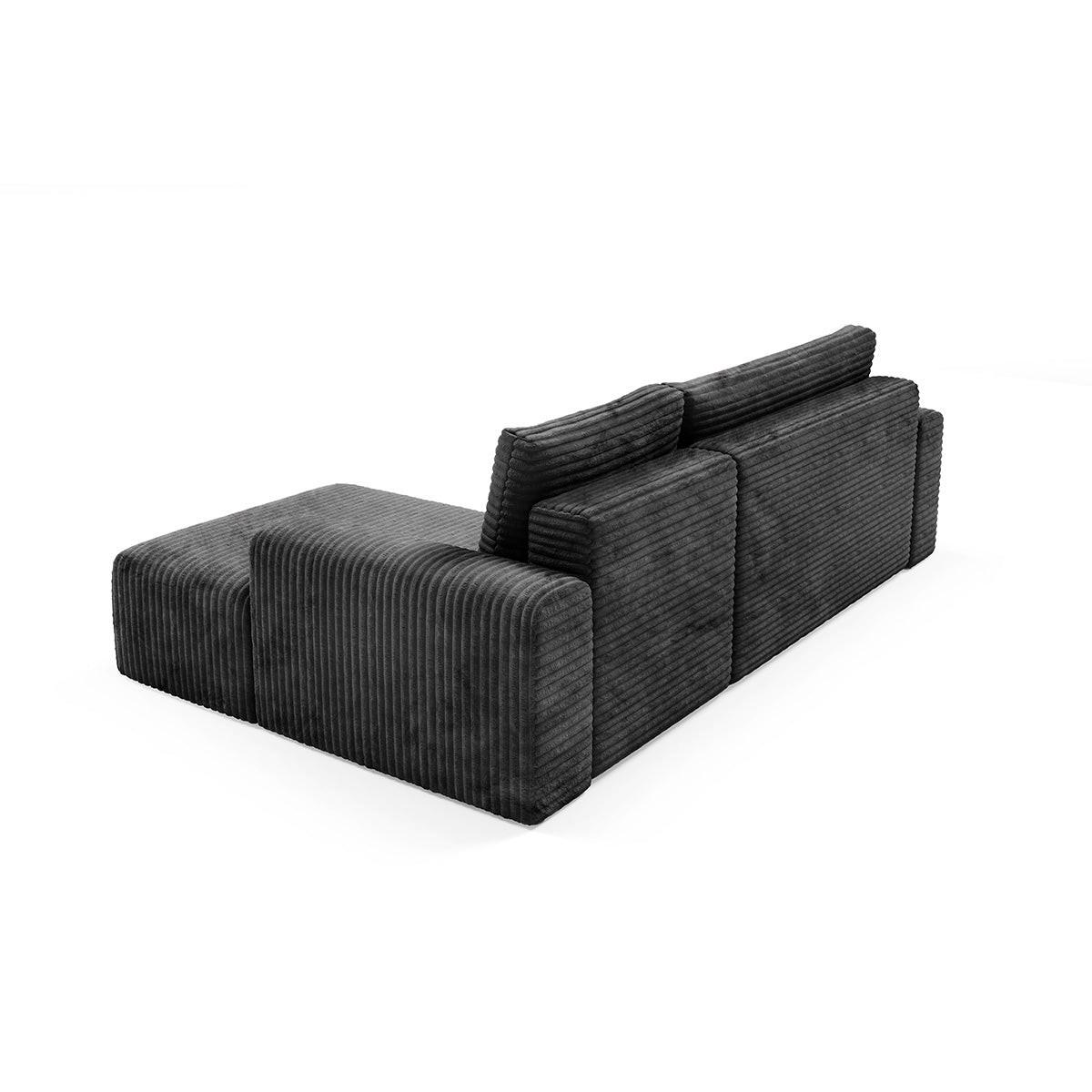 ECKSOFA Romeo 3 Sitzplätze Schwarz - Schwarz, Holz (268/163cm) - Petits-meubles