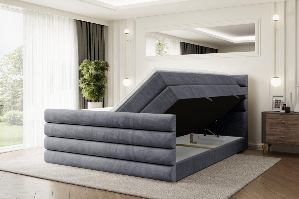 BOXSPRINGBETT CELESTIA-Z KING - 140x200 - H3/H4 - Dunkelgrau - Dunkelgrau, Holzwerkstoff (140/200cm) - ALTDECOR