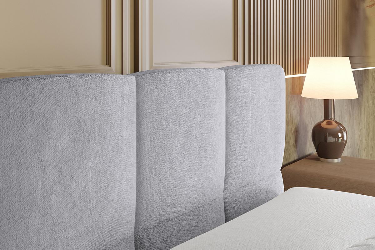 BOXSPRINGBETT mit Matratze H3|H4 und Lattenrost - LIRO KING-160x200 - Grau Monolith - Hellgrau, Holzwerkstoff (160/200cm) - ALTDECOR