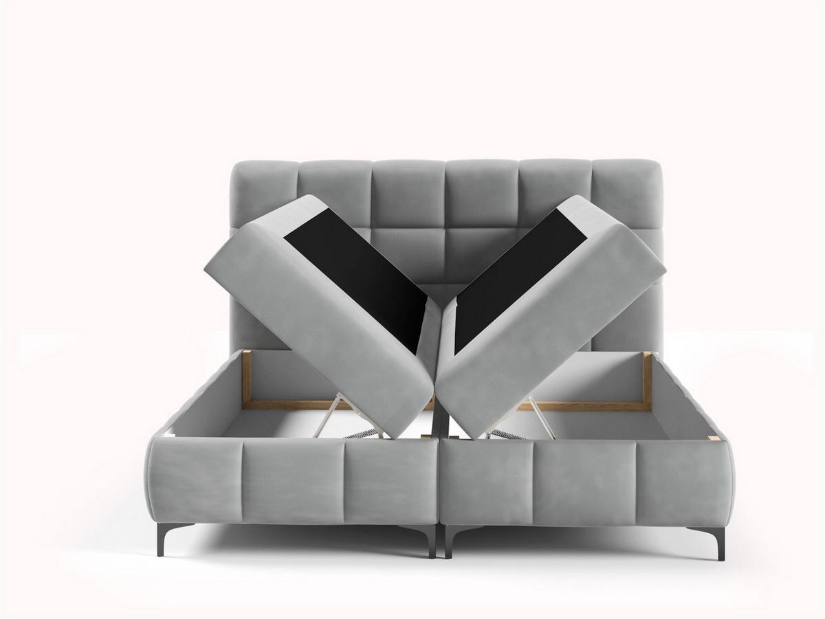 BOXBETT Sophie In Salvador - Silberfarben, Holzwerkstoff/Textil (160/200cm) - Fun Möbel