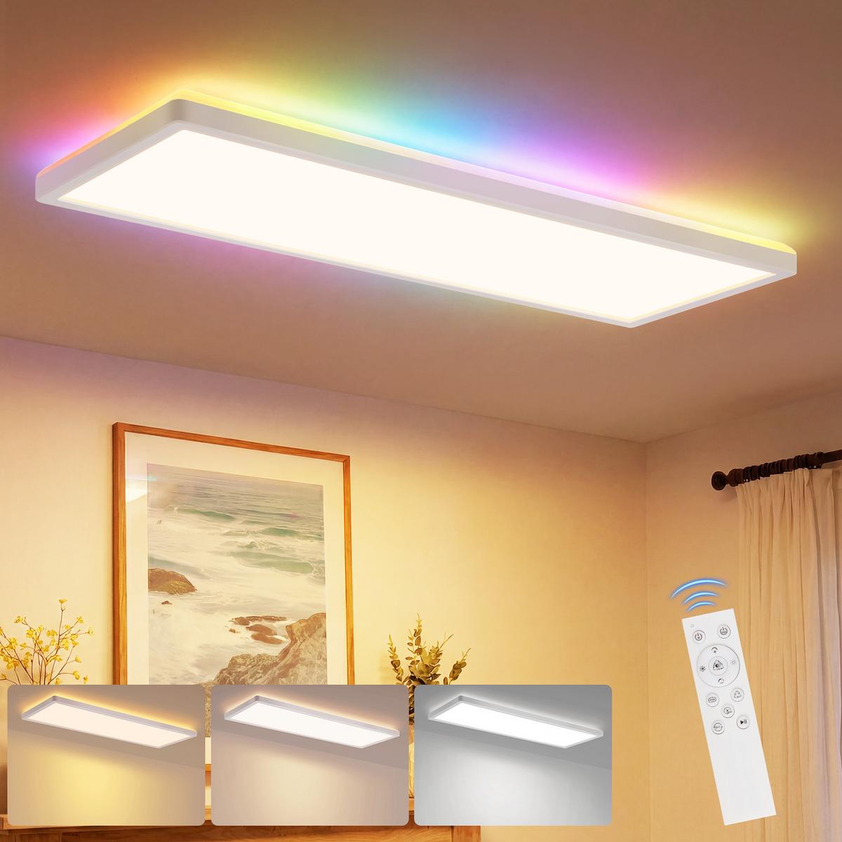LED DECKENLEUCHTE Kryth 58/20/3 cm - Weiß, Kunststoff (58/20/3cm) - ZMH
