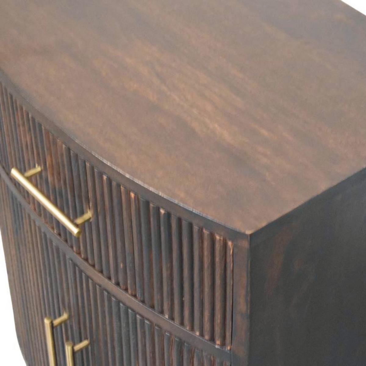 NACHTTISCH mit Samt-Mokka-Finish, 1 Schublade, 2 offene Ablagen, dunkelbraun - Dunkelbraun, Holz (50/60/40cm) - Artisan Furniture