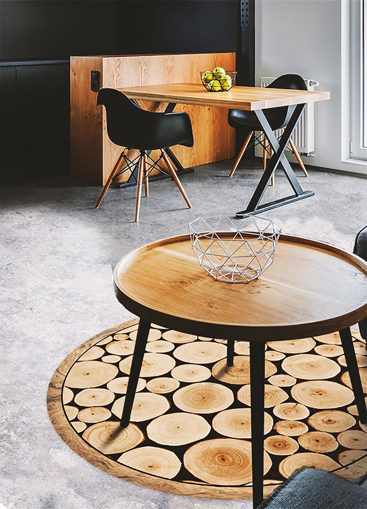 VINYL TEPPICH Ø130 cm Kreuzung - Beige, Kunststoff (130/130cm) - TULUP