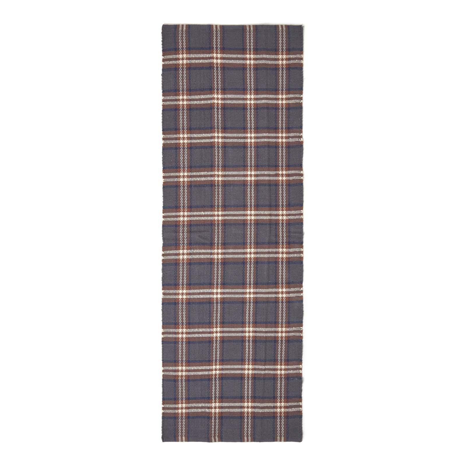 TEPPICHLÄUFER Hamilton, Baumwolle kariert 66/200 cm - Grau, Textil (66/200cm) - Homescapes