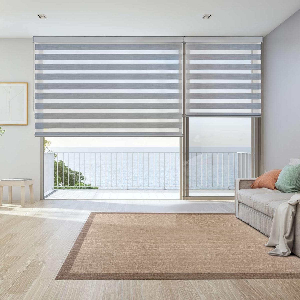 DOPPELROLLO Weiß 120x250 cm - Silberfarben, Kunststoff (120/250cm) - STORESDECO
