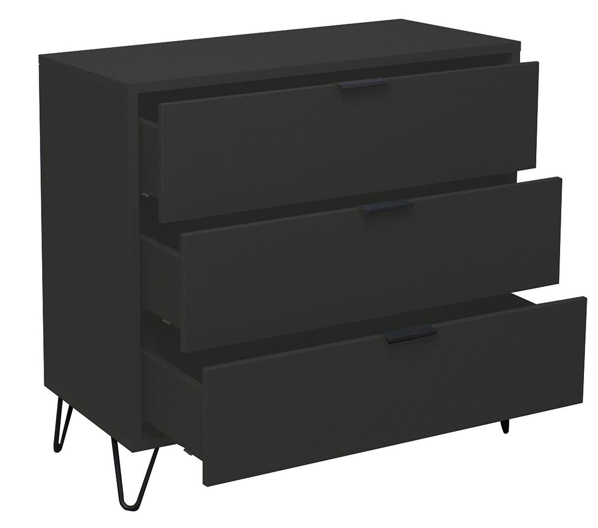 KOMMODE Erna 81x45x82 Anthrazit matt Lack - Anthrazit, Holzwerkstoff (81/82/45cm) - 58aufmkessel
