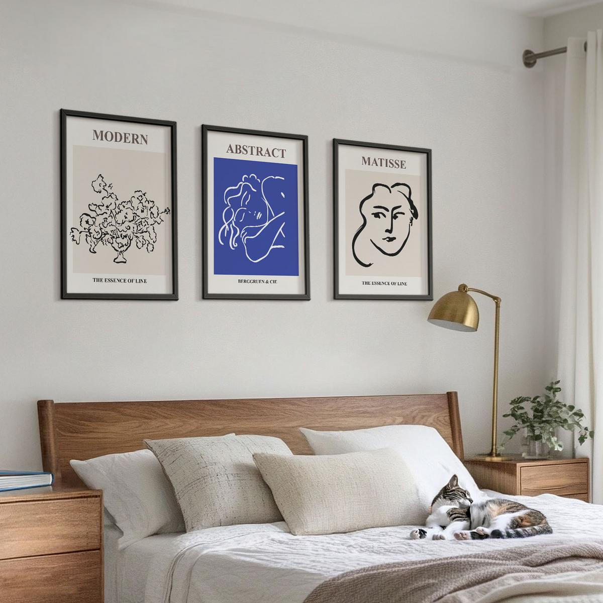 BILDER SET 3er Set - 40x60 cm Schwarzer Rahmen - Matisses moderne Plakate - Schwarz, Kunststoff (40/60cm) - TULUP
