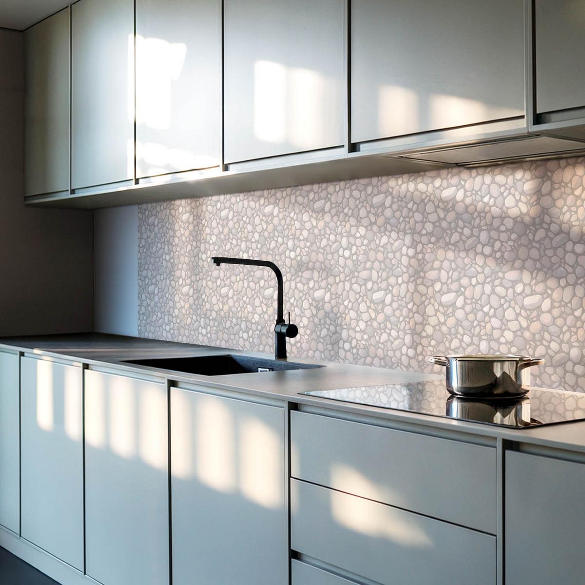 WANDPANEEL 100x50 cm selbstklebend Ciottolo - Ecru, Kunststoff (50/1.6/100cm) - Wallfluent