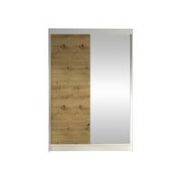 SCHWEBETÜRENSCHRANK Lino I - Weiß/Eiche Artisan, Holzwerkstoff/Metall (120/200/58cm) - MIRJAN24