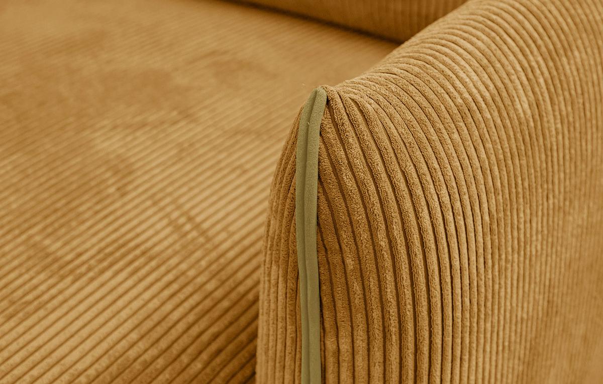 ECKSOFA TAUER 3-Sitzer, honig - Schwarz/Honig, Holzwerkstoff/Kunststoff (206/173cm) - Wozimo