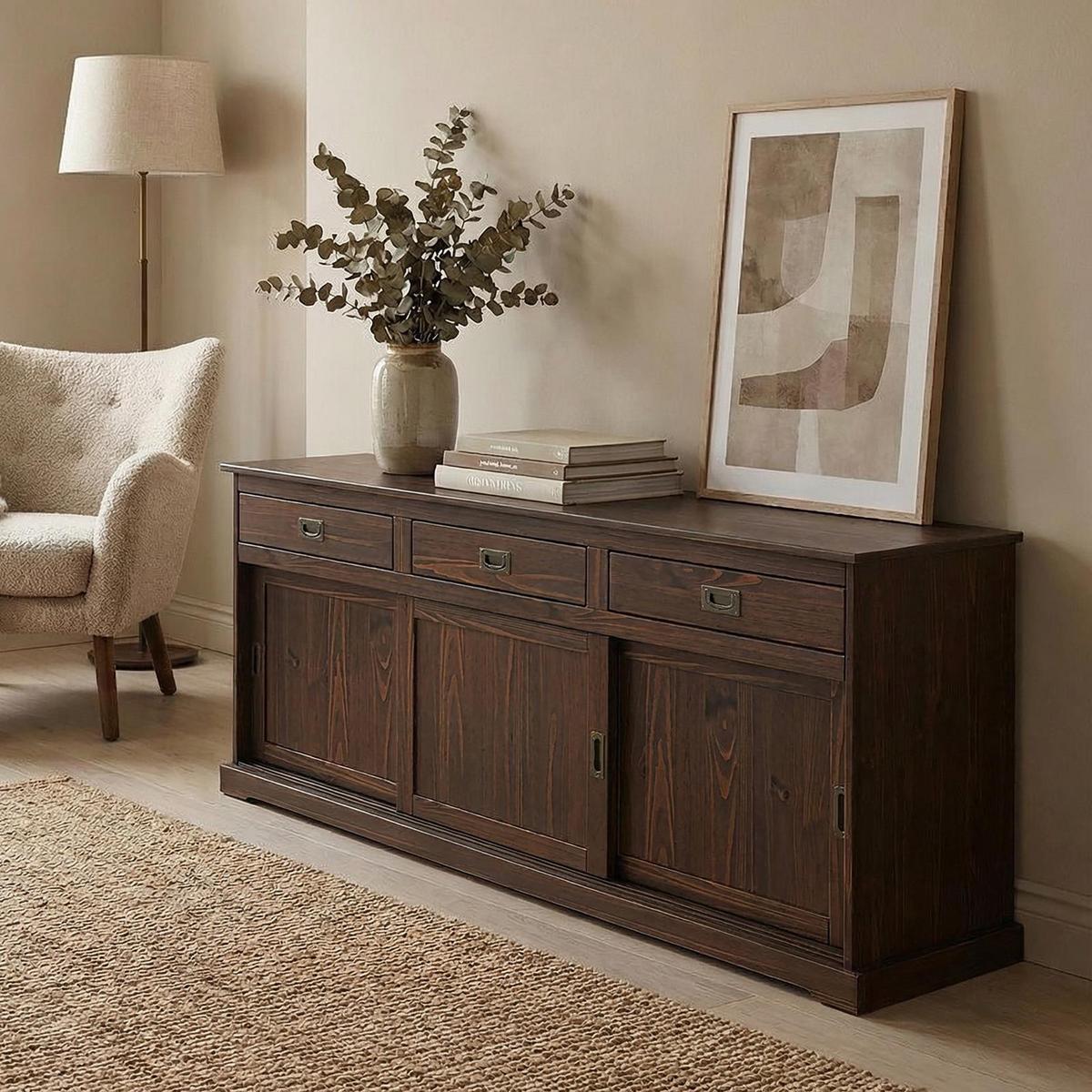 ANRICHTE SAVONA nussbaum - Nussbaumfarben, Holz (160/84/45cm) - IDIMEX