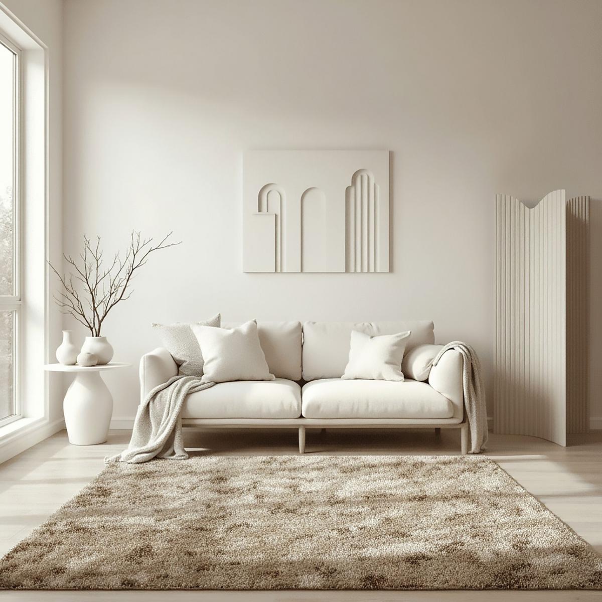 HOCHFLORTEPPICH DOVEL, abstrakt, Natur, 80 x 150 cm - Beige, Textil (150/80cm) - KADIMA DESIGN