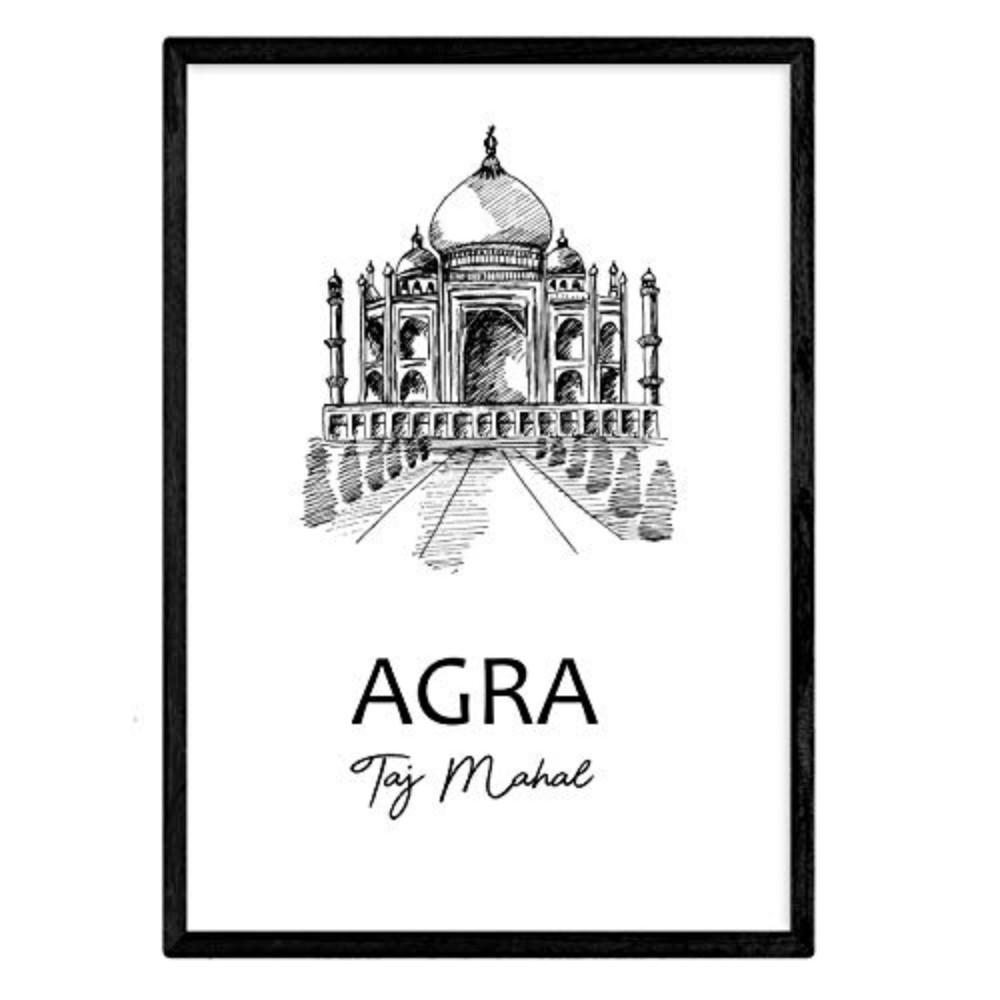 POSTER Städte Denkmäler Agra A4 Rahmenlos - Klar, Papier (29.7/5/21cm) - Nacnic