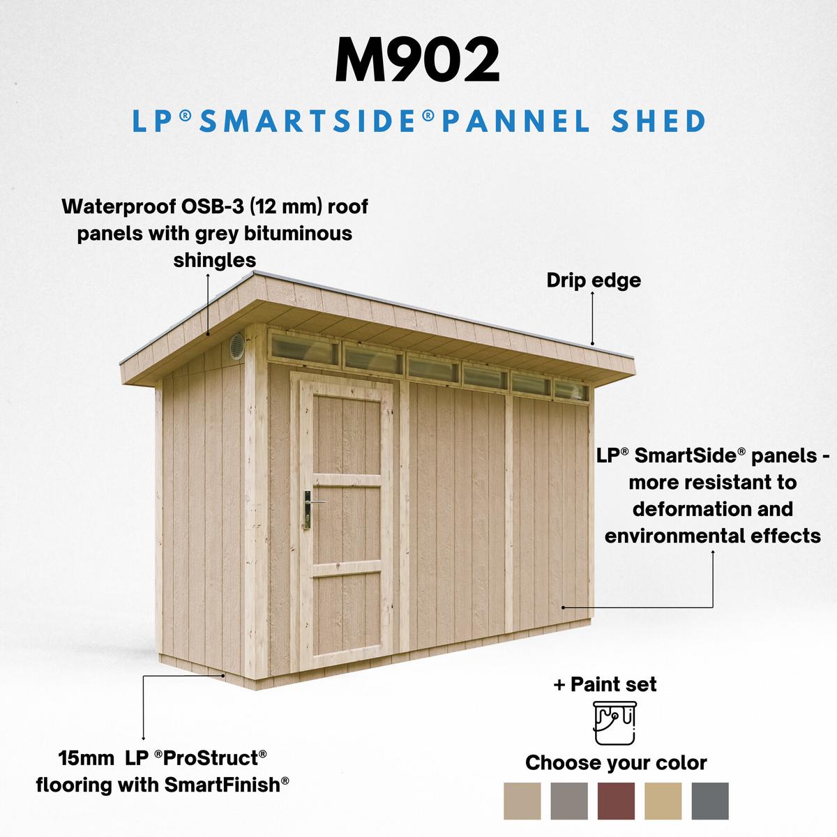 HOLZ-GARTENHAUS basis LP SmartSide 4,3m² mit B161xL411xH239 cm - M902 - CAVERN STEEL - Dunkelgrau, Holz (412/239/161cm) - Timbela