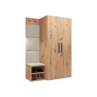 GARDEROBEN-SET Medi IV - Beige/Schwarz, Holzwerkstoff/Kunststoff (80/191/50cm) - MIRJAN24