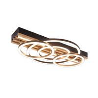 LED DECKENLEUCHTE Trisal 50/32/10.3 cm - Schwarz, Holz/Metall (50/32/10.3cm) - ZMH