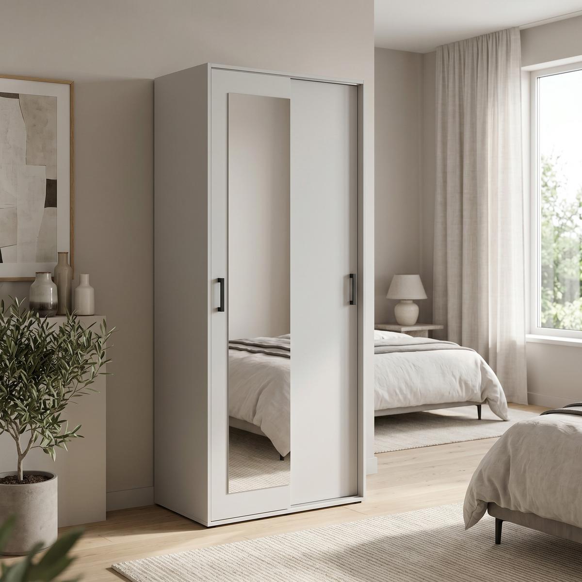 GARDEROBENSCHRANK BENVENO 90/21040 Modern Garderobenschrank Weiß - Weiß, Holzwerkstoff (90/210/40cm) - MASSENO