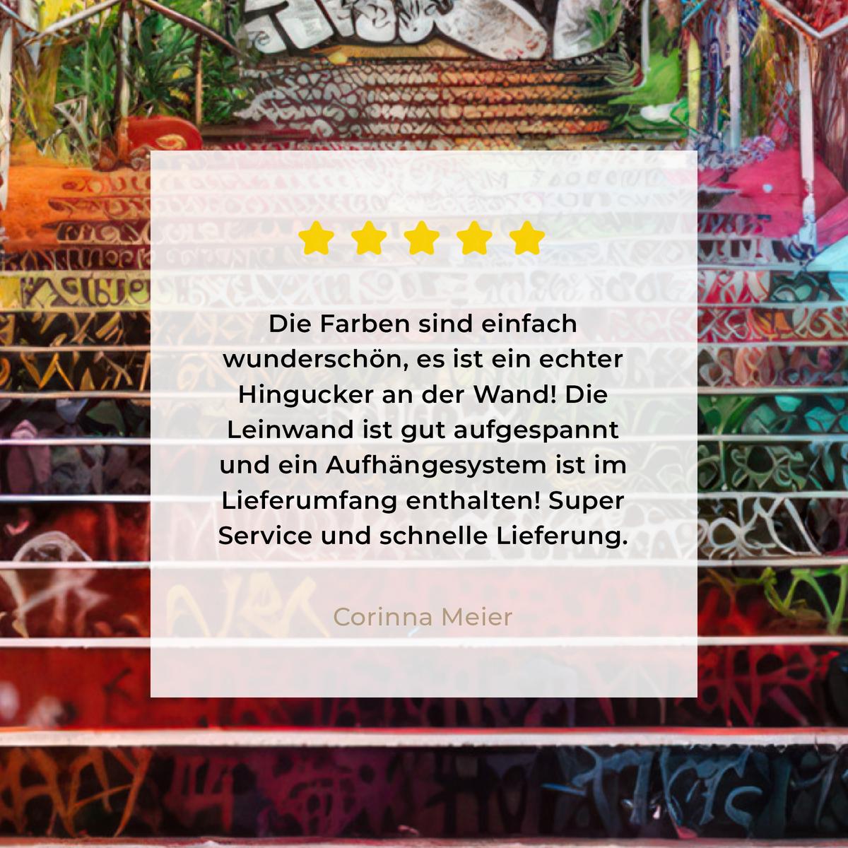 LEINWANDBILD Treppe - Graffiti - Farben - Kunst Room Decor 30x40 cm - Multicolor, Textil (30/40cm) - MuchoWow