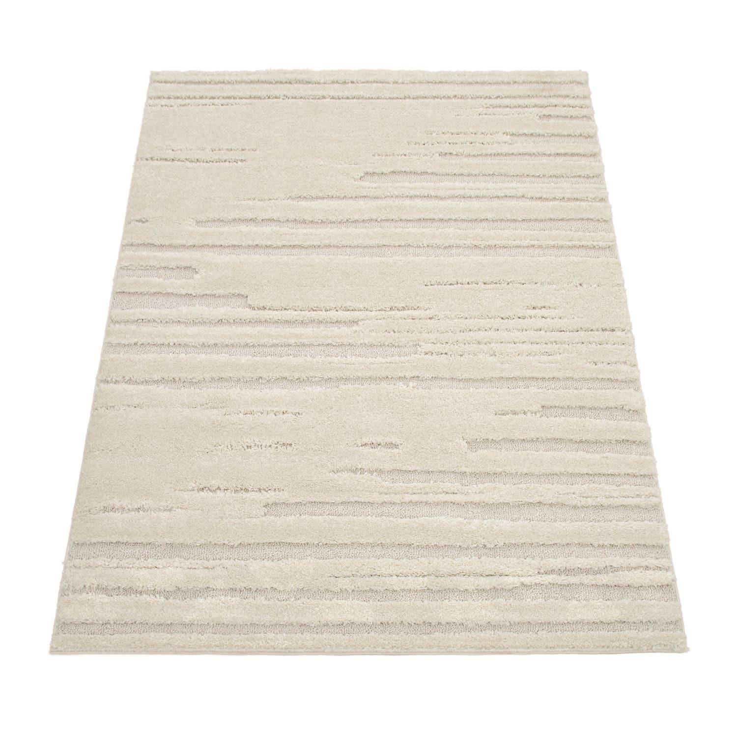 HOCHFLORTEPPICH, mit Struktur, Creme, 80 x 150 cm - Beige, Textil (80/150cm) - KADIMA DESIGN