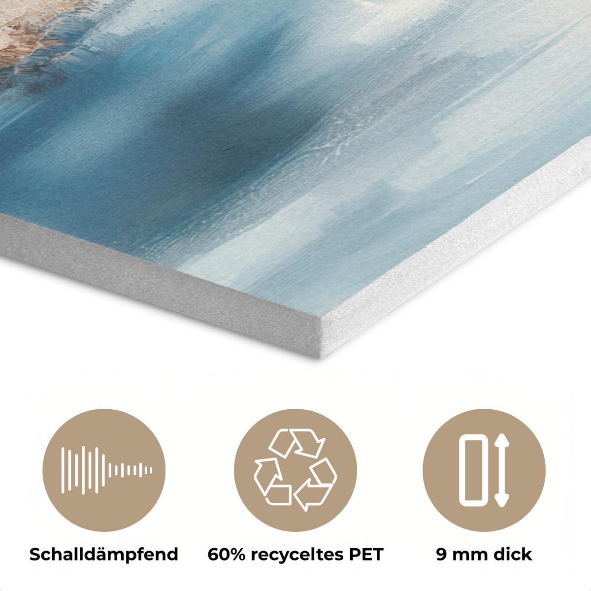 AKUSTIKBILD Wald - Winter - Natur - Abstrakt - Schnee Kunstdruck Schlafzimmer 50x70 cm - Weiß, Kunststoff (50/70/0.9cm) - MuchoWow