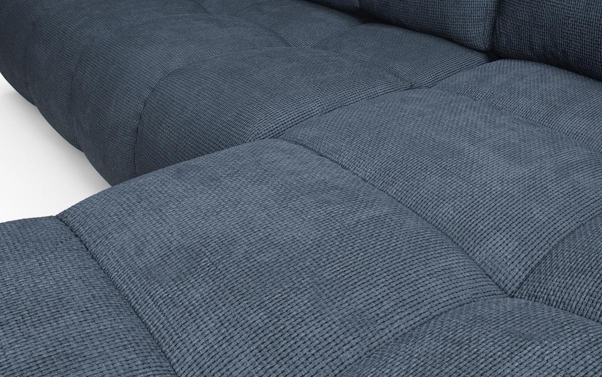 ECKSOFA DUCA R-S Dunkelblau Chenille mit Schlaffunktion - Dunkelblau, Holz (266.5/266.5cm) - MASSENO