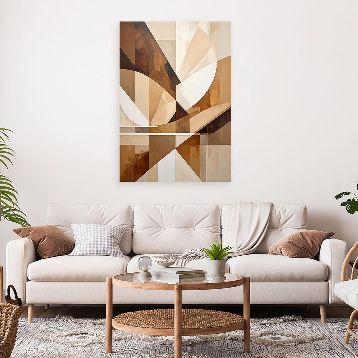 LEINWANDBILD 3D und geometrisch 60x90cm - Beige, Textil (60/90cm) - Feeby
