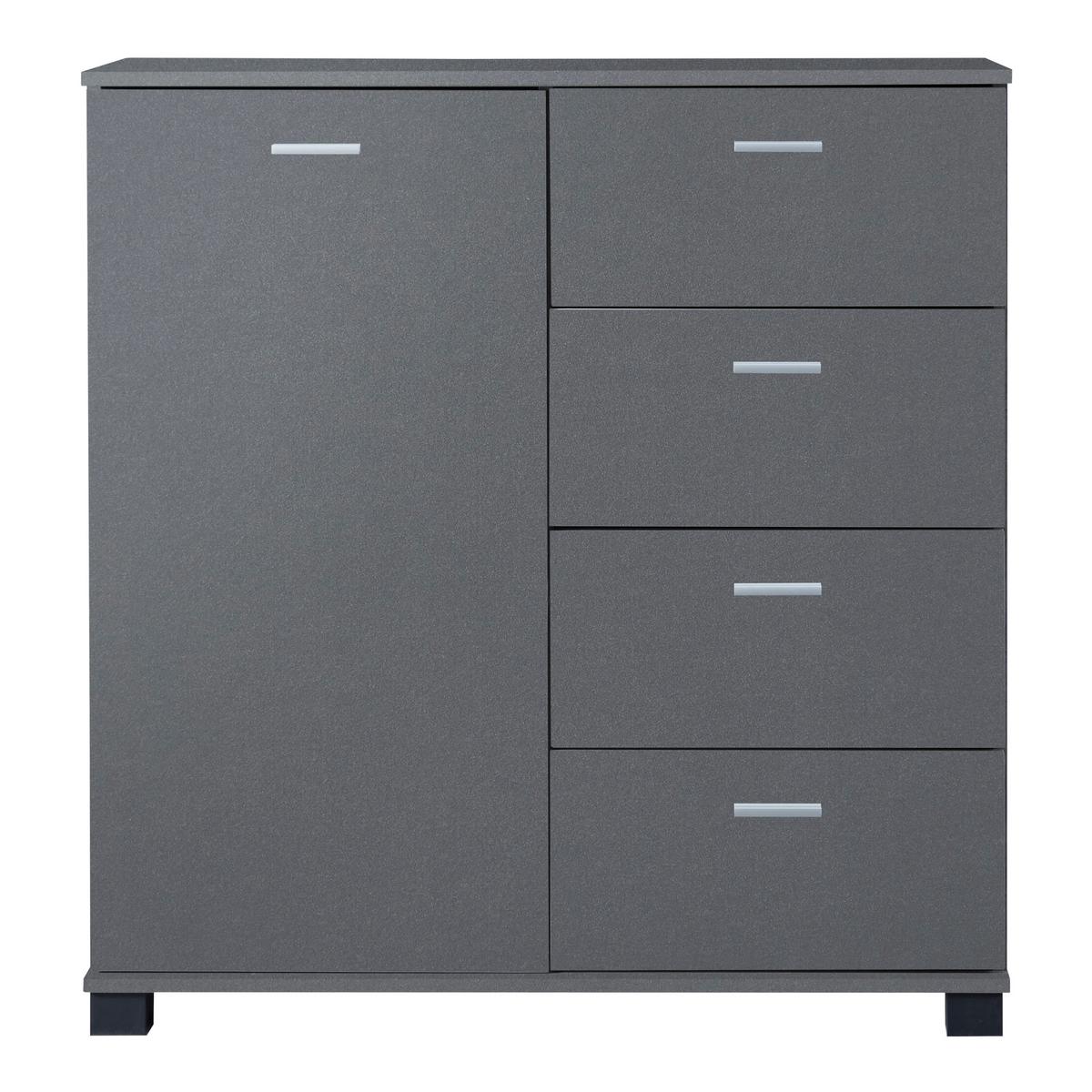SIDEBOARD Döbritz - Dunkelgrau, Holzwerkstoff (80/84/28cm) - [en.casa]