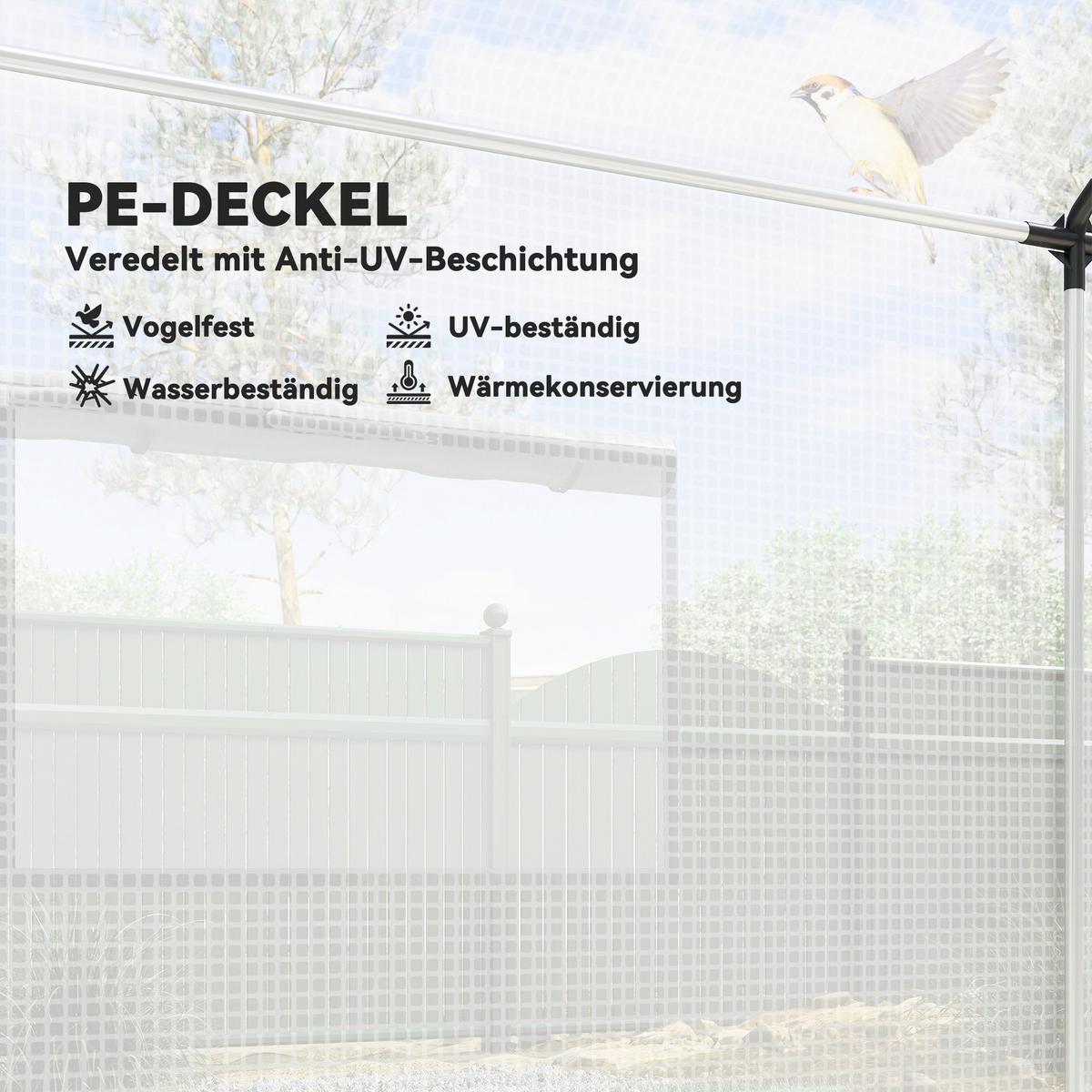 FOLIENTUNNEL Stahl PE Weiß - Weiß, Metall (200/200/300cm) - Outsunny