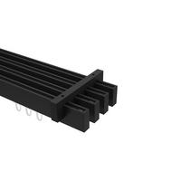 GARDINENSTANGE INNENLAUF Smartline Paxo 520 cm (geteilt in 4 x 130 cm), 4-läufig, 14x35 mm Schwarz - Schwarz, Metall (520cm) - INTERDECO