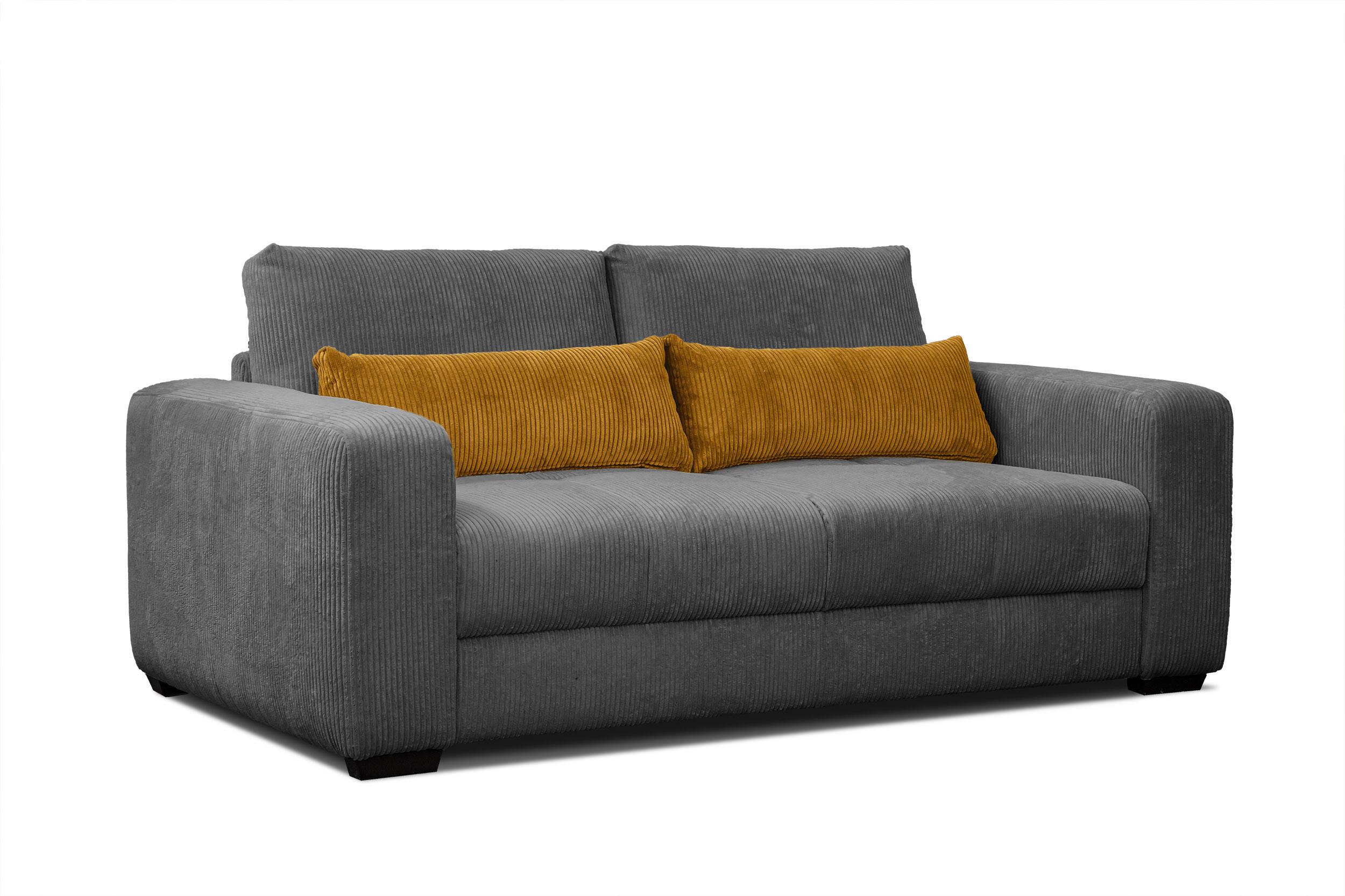 SOFA OLI 3-Sitzer, dunkelgrau - Dunkelgrau, Holz/Textil (208/91/108cm) - Wozimo