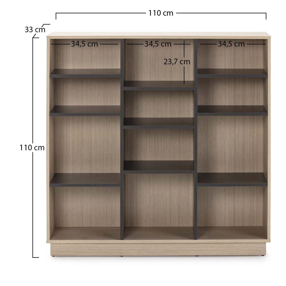 REGAL Vigo 110x110 cm, Farbe Eiche - Honigeiche, Holzwerkstoff (110/110/33cm) - VS Venta-stock