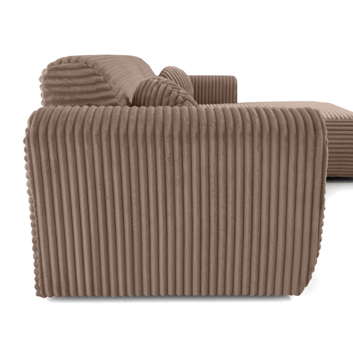 ECKSOFA Puerto, ohne Schlaffunktion, Hellbraun, rechts - Hellbraun/Schwarz, Textil (269/170cm) - Beautysofa