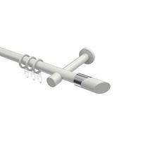 GARDINENSTANGE Prestige Verano 360 cm (geteilt in 2 x 180 cm), 1-läufig, 20 mm Ø Weiß - Chromfarben/Weiß, Metall (360cm) - INTERDECO
