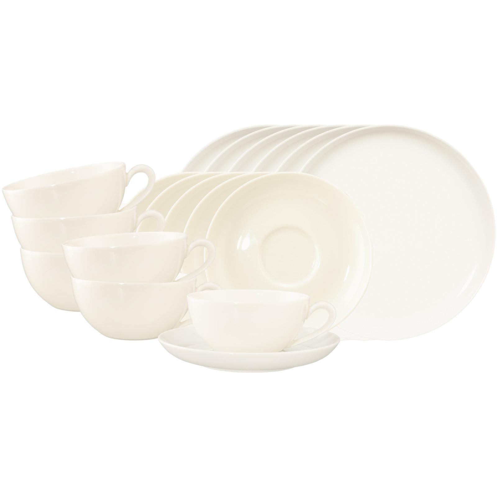 TEE-SET Savona Fine Diamond creme 18-tlg. - Creme, Keramik (2/2/2cm) - Seltmann Weiden
