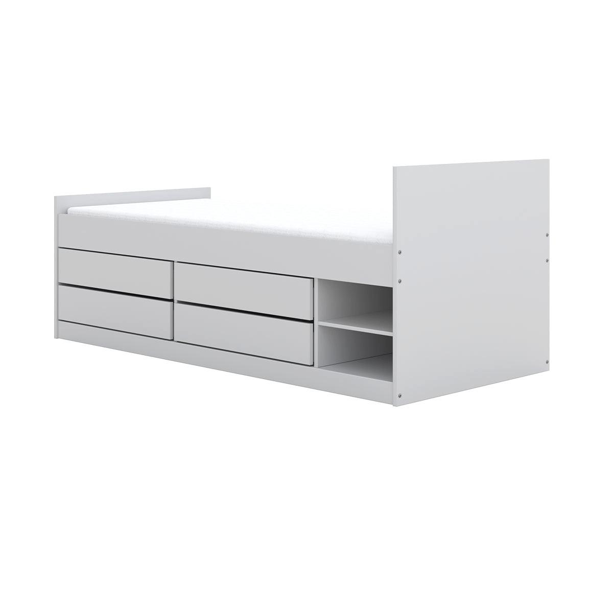 BETT 90/200 Kubi Weiß - Weiß, Holzwerkstoff (90/200cm) - Petits-meubles