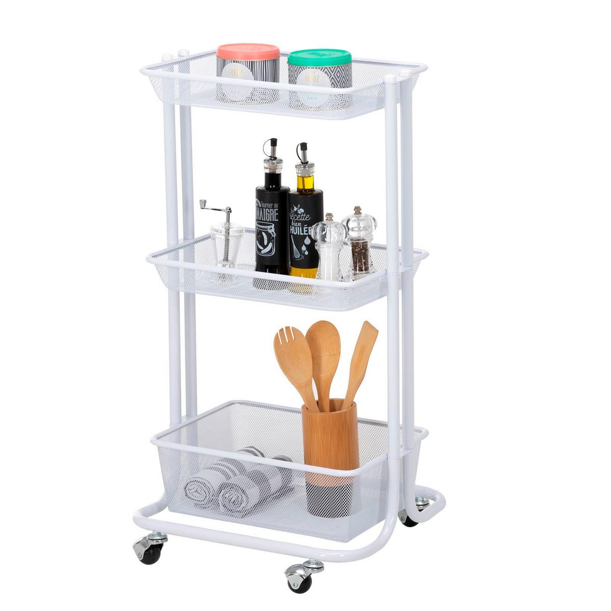 KÜCHENWAGEN VALIENTE weiß - Weiß, Metall (43/79/34cm) - IDIMEX