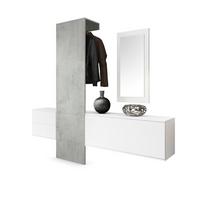 GARDEROBE Carlton Paneel in Beton Oxid Optik - Hellgrau, Holzwerkstoff (208/193/35cm) - Vladon