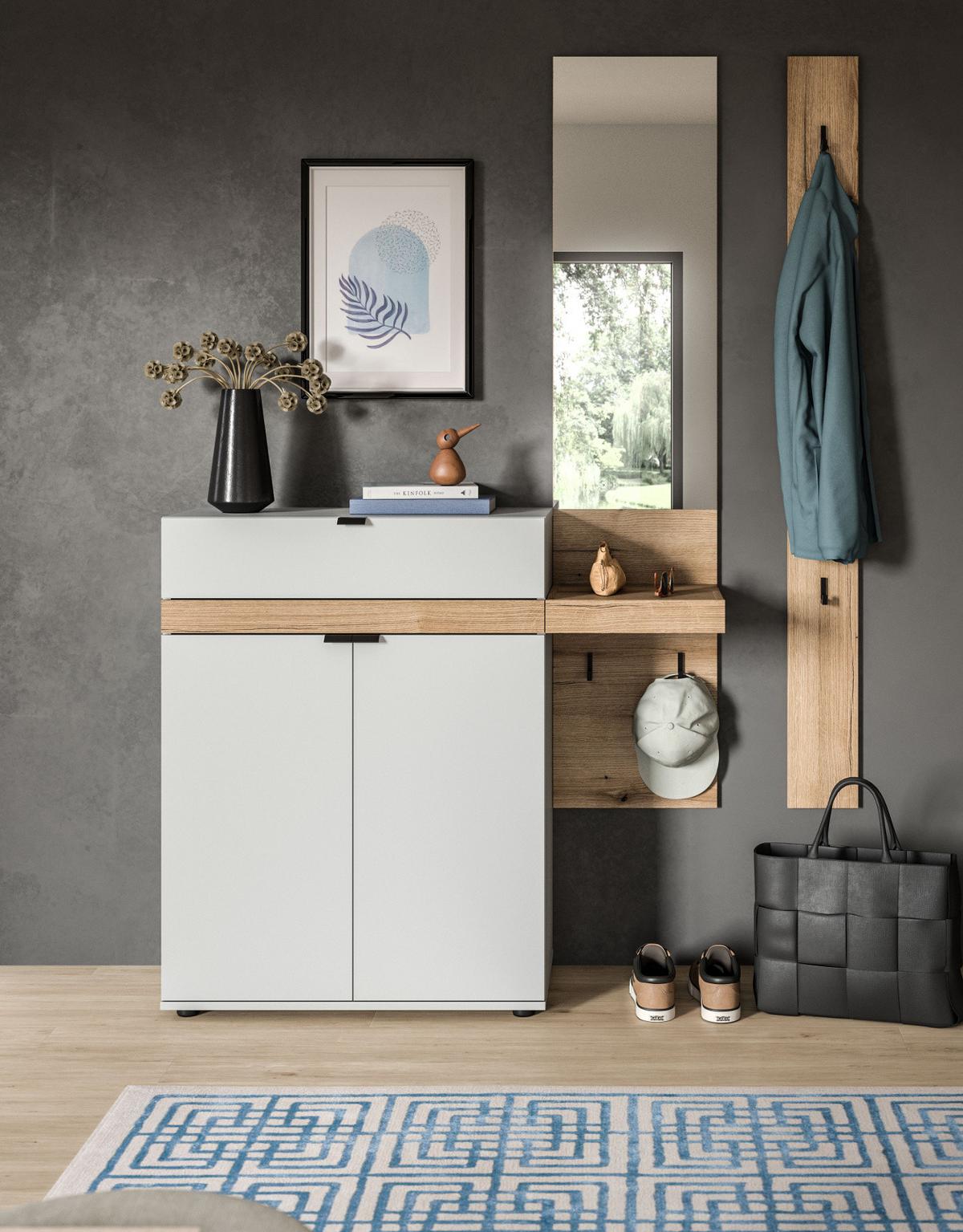 GARDEROBENPANEEL Evoke Eiche, Wandgarderobe 15 x 160 cm - Eichefarben, Holzwerkstoff/Metall (15/160/4cm) - Inn.Furn