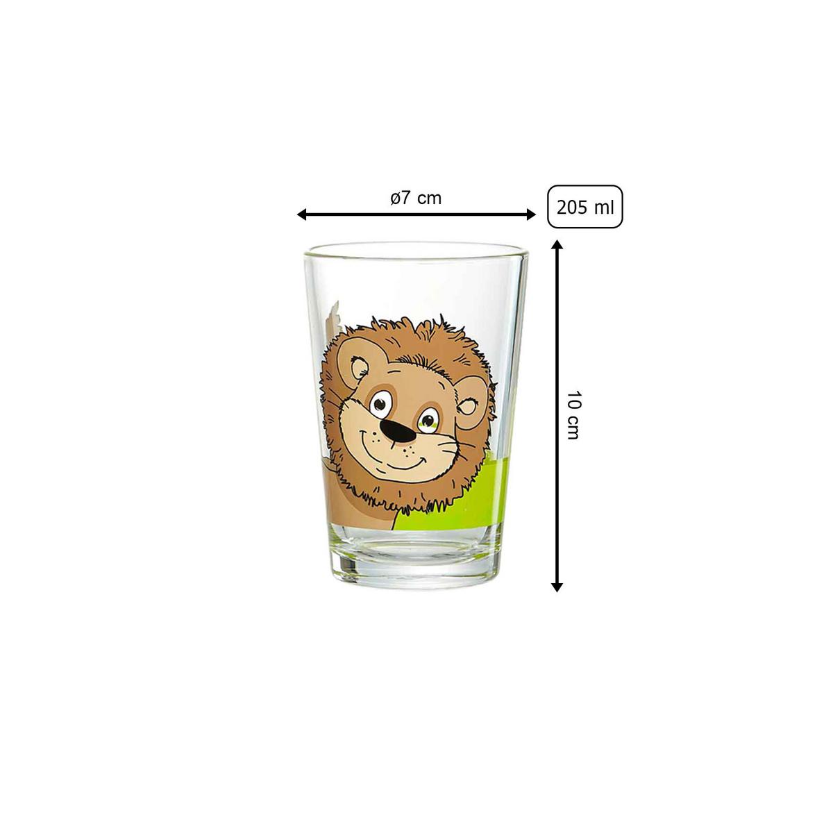 KINDERGLÄSER Dschungeltiere bunt 205 ml 3-tlg. - Multicolor, Glas (0.205L) - Ritzenhoff Breker