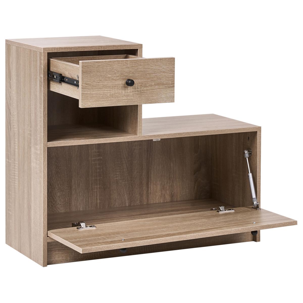 FLUR-SET Hellbraun Cooma - Hellbraun/Braun, Holzwerkstoff (77/70/35cm) - Beliani