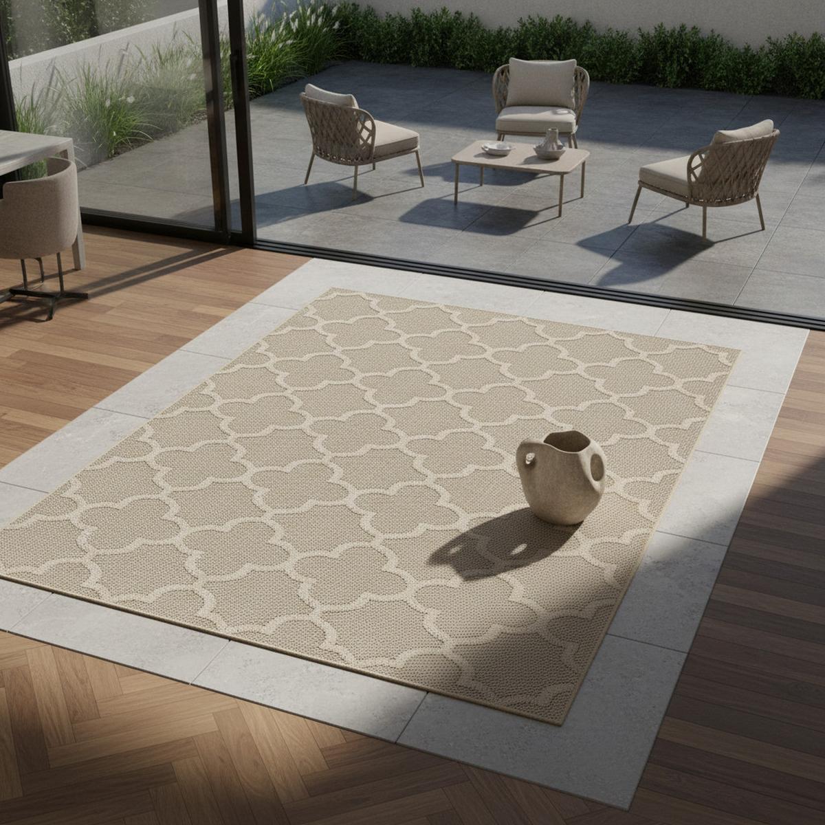 TEPPICH Outdoor IMST in Beige, im Skandi-Stil, 240 x 340 cm - Beige, Textil (340/240cm) - KADIMA DESIGN