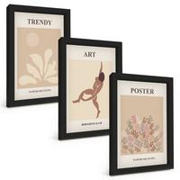 BILDER SET 3er Set - 20x30 cm Schwarzer Rahmen - Matisses abstrakte Formen - Schwarz, Kunststoff (20/30cm) - TULUP