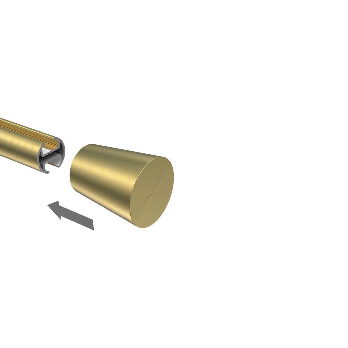 ENDSTÜCKE FÜR GARDINENSTANGEN 20 mm Ø, Sitra Messing-Optik, Packung 2 Stück - Messingfarben, Metall (4.1/3/3cm) - INTERDECO