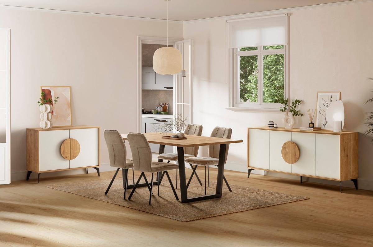 ESSZIMMERSTUHL Mery Beige 47/60/48 cm 4er-Set - Beige, Textil (60/48/47cm) - Calicosy