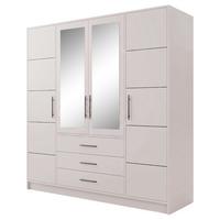 DREHTÜRENSCHRANK Bali 4-Türen, mit 3 Schubladen und Spiegel, Kaschmir - Kaschmir, Holzwerkstoff (196/200/58cm) - Beautysofa