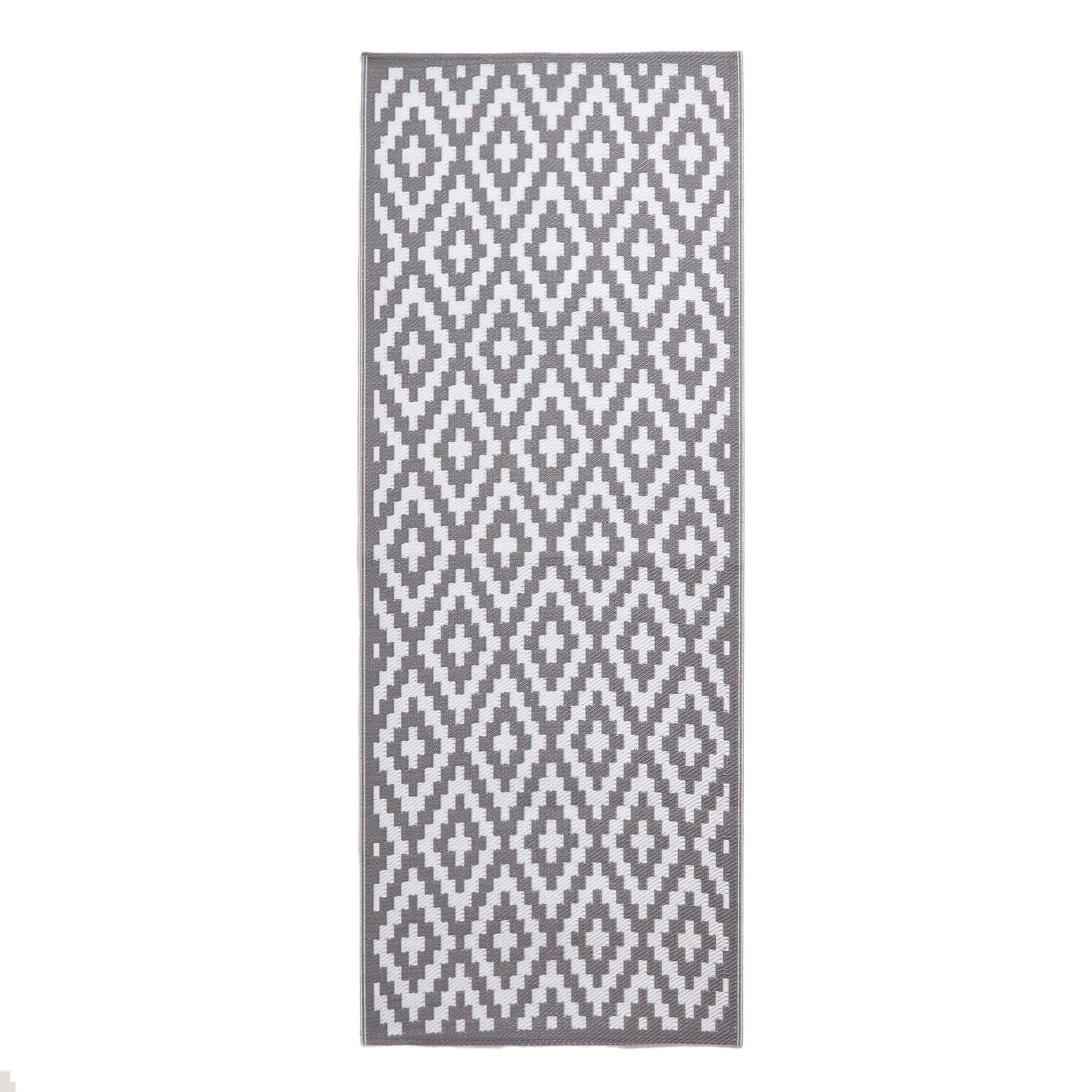 OUTDOORTEPPICH-LÄUFER Zoe geometrisch gemustert 75/200 cm - Hellgrau, Kunststoff (75/200cm) - Homescapes
