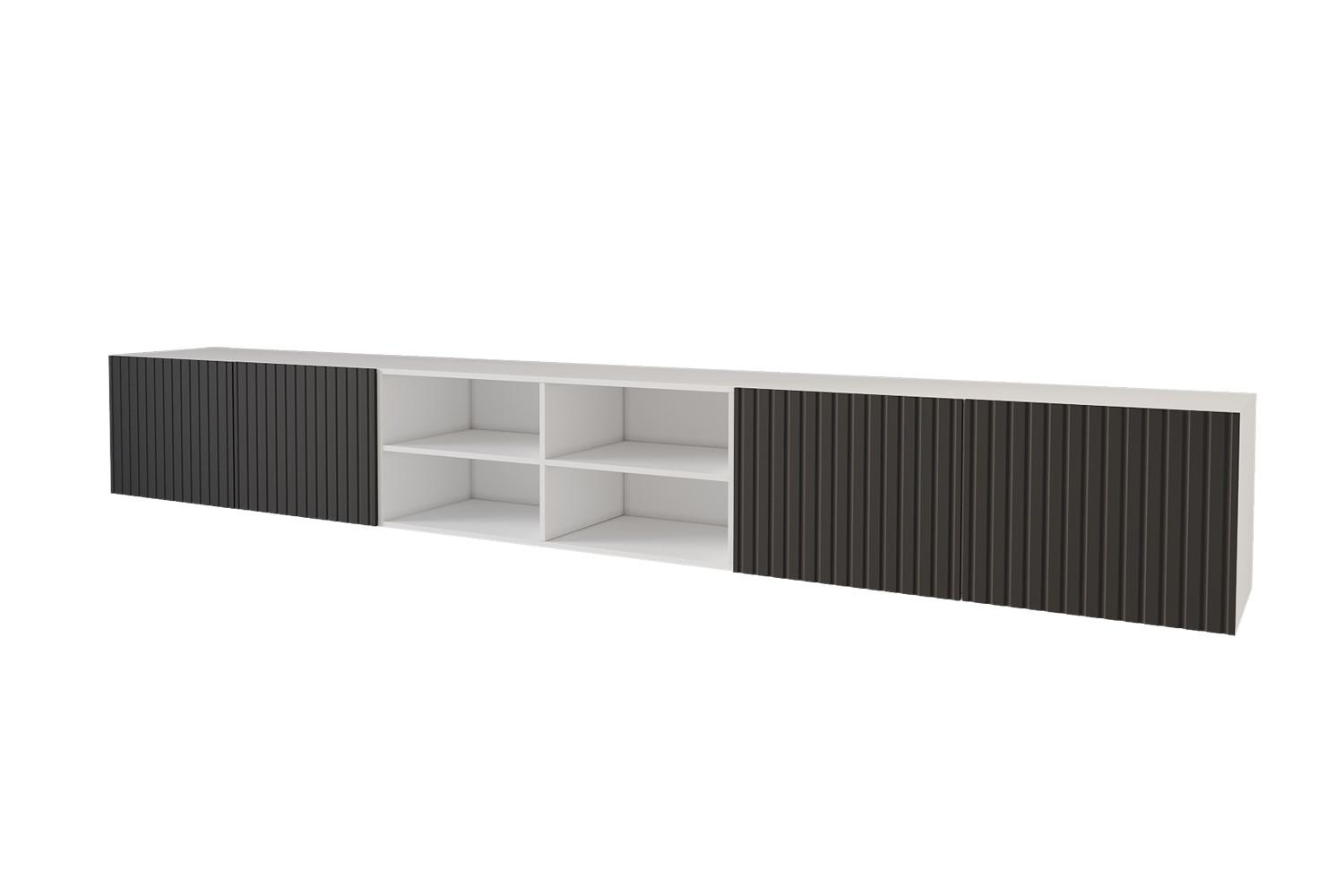 LOWBOARD KITO-W 3x100x40x40 cm - Weiß / Schwarz - Schwarz/Weiß, Holzwerkstoff (300/40/40cm) - ALTDECOR