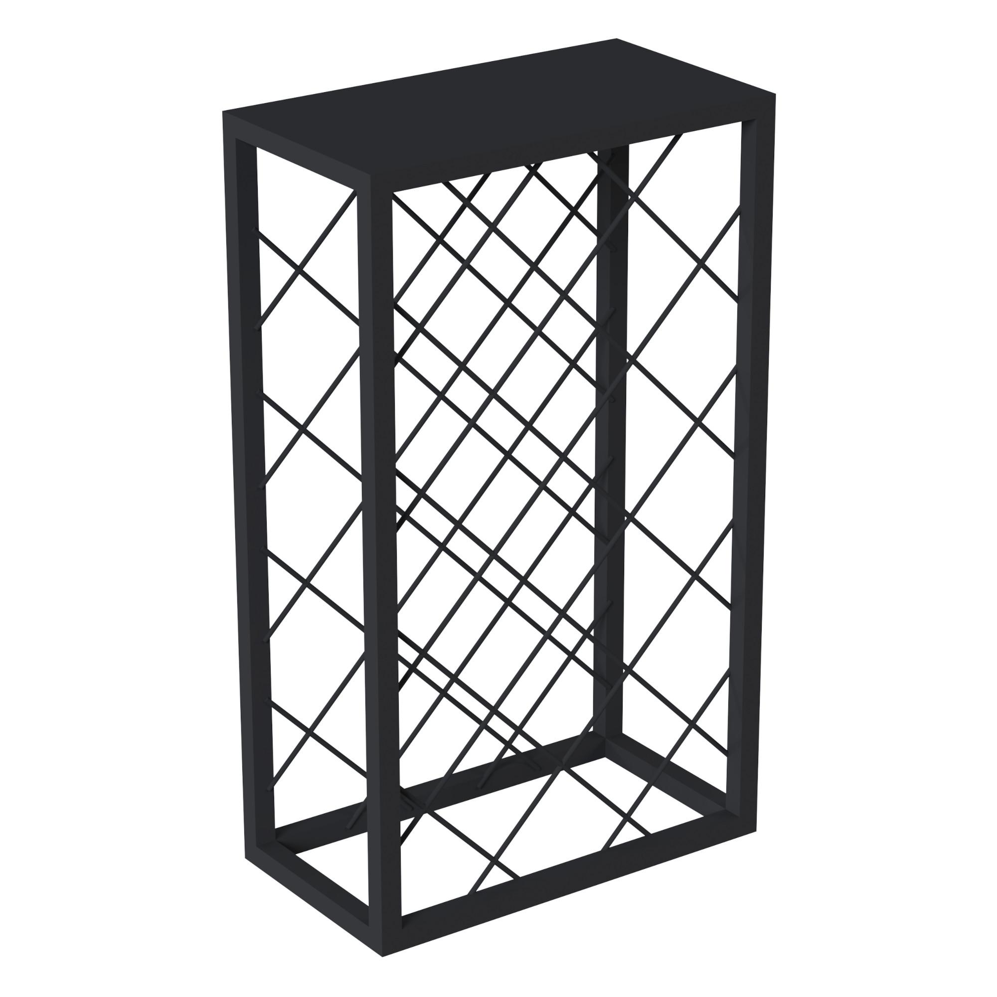 WEINREGAL Amasia - Schwarz, Metall (45/74/22cm) - [en.casa]