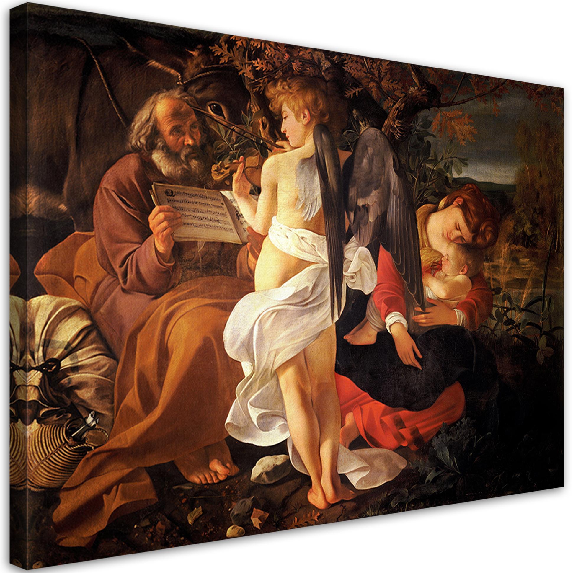 WANDBILD rast auf der flucht nach ägypten caravaggio - Multicolor, Textil (60/40cm) - Feeby